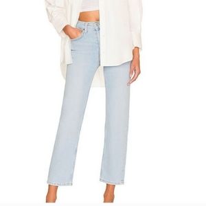 Redone 70s Stove Pipe Light Wash Jean River Fade Size 28